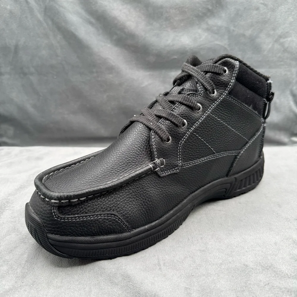 Orthofeet Ranger Men’s Black Leather Boots Casual Comfort Lace-Up Size 11 X-Wide